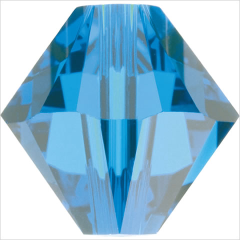 スワロフスキー　ビーズ　#5328（#5301）　ソロバン型　カプリブルー