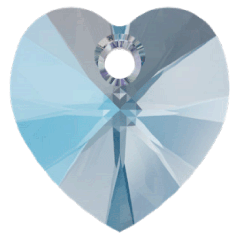スワロフスキー #6228 XILION Heart Pendant アクアマリンシマー