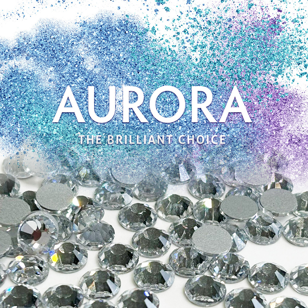 AURORAのラウンドフラットバックのクリスタルのグロスパック販売画像