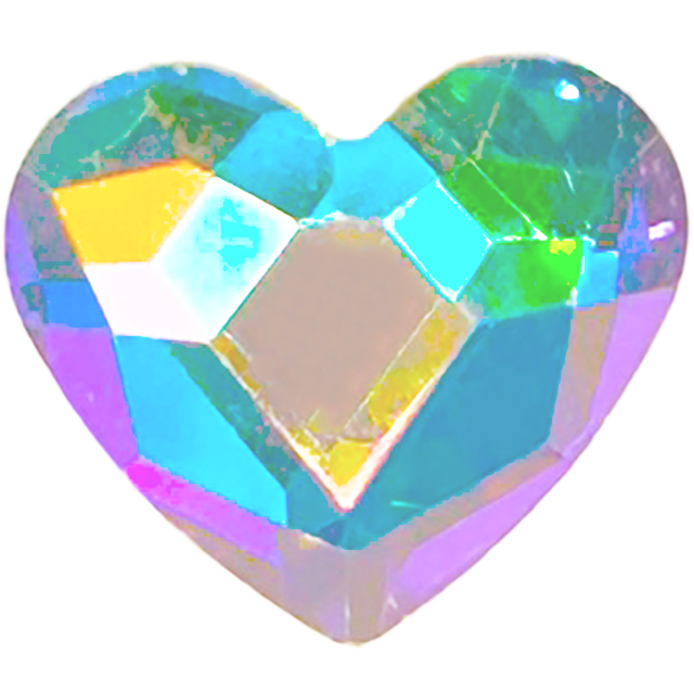 AURORA  ハート フラットバック クリスタルABの画像