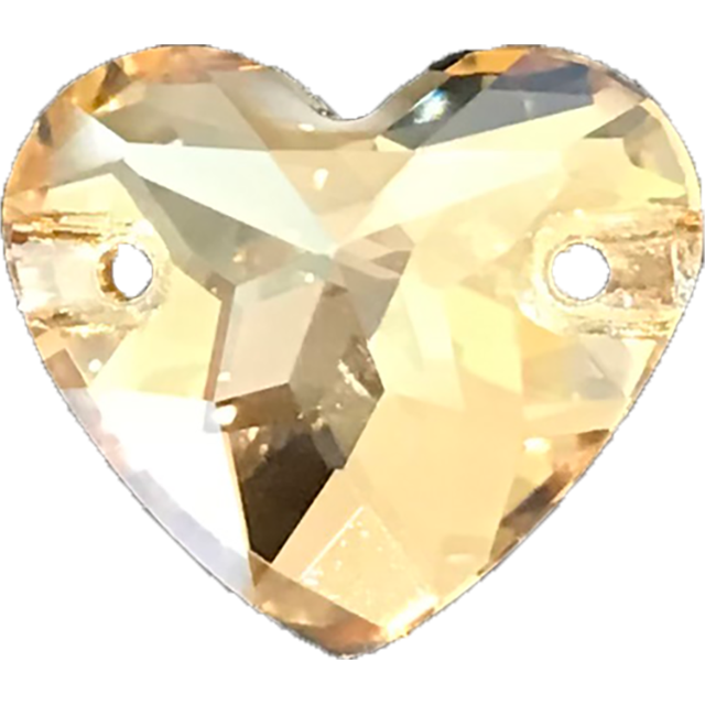 AURORA A3259 Heart sew-on stone 2 hole クリスタルゴールデンシャドウの画像