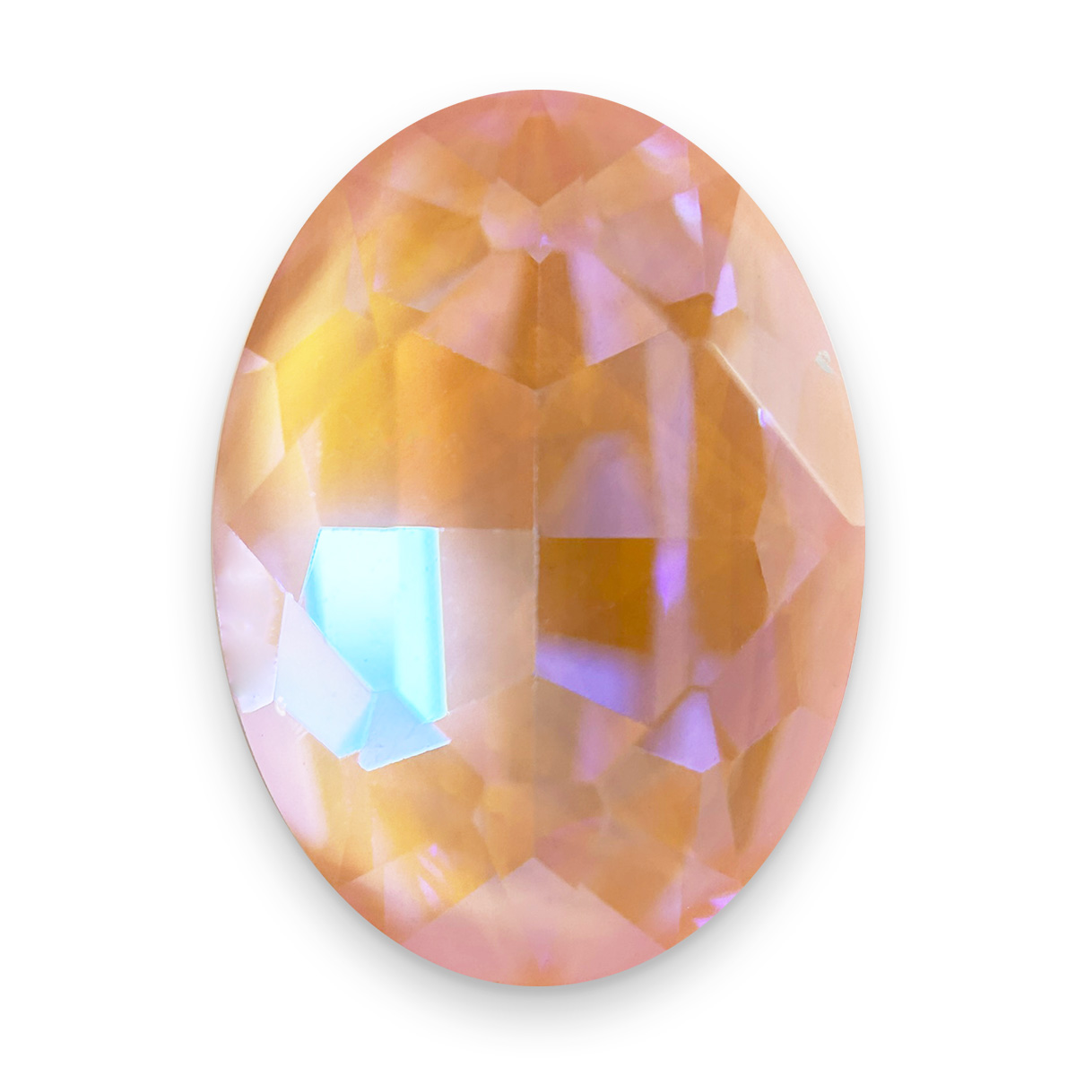 オーロラクリスタルのオーバル形状のピーチディライトの画像