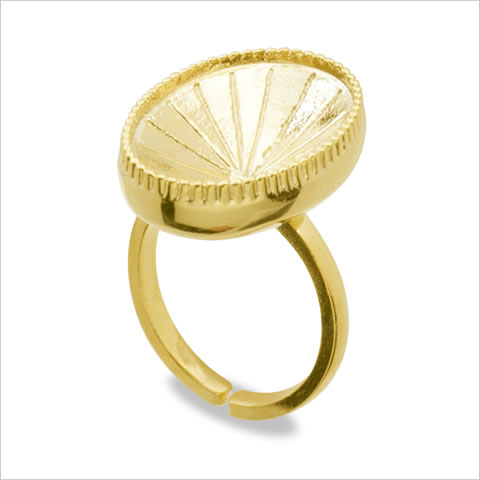 フェリドグルー粘土土台　オーバルリング　ゴールド