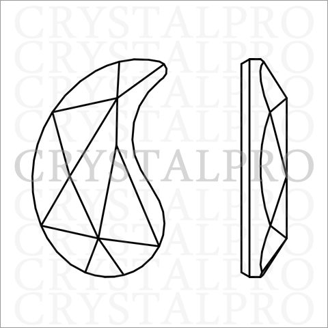 スワロフスキー #2364 ペイズリーＸ・フラットバック