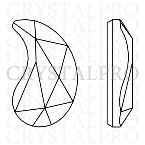 スワロフスキー #2365 Paisley Y Flat Back