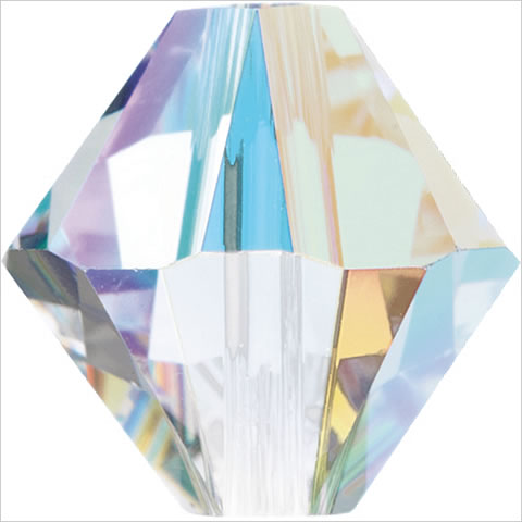 スワロフスキー　ビーズ　#5328(#5301)　ソロバン型　クリスタルAB