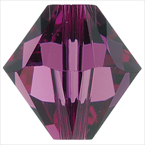 スワロフスキー　ビーズ　#5328（#5301）　ソロバン型　アメジスト