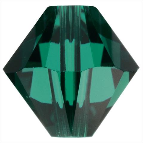 スワロフスキー　ビーズ　#5328（#5301）　ソロバン型　エメラルド