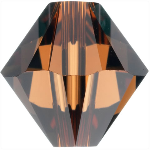 スワロフスキー　ビーズ　#5328（#5301）　ソロバン型　スモークトパーズ