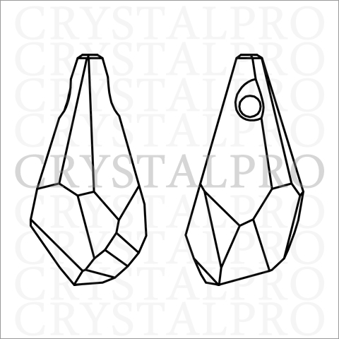 スワロフスキー #6015 Polygon Drop クリスタルゴールデンシャドウ