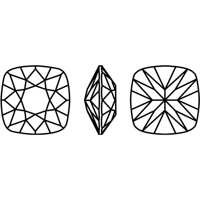 AURORA A4470 Cushion Square Fancy Stone クリスタル カプチーノディ