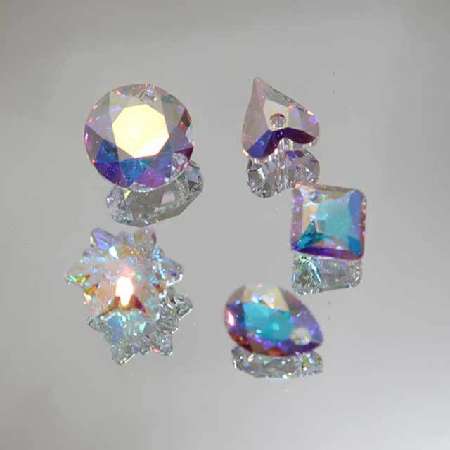 スワロフスキー・ペンダント11.5mm～14mm クリスタルAB アソート