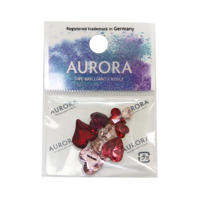 AURORA（ファンシーストーン/埋め込み用）ハート型 レッド系アソート