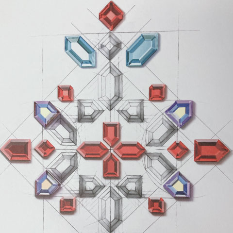 スワロフスキー ジオメトリックFB #2777 Concise Hexogon Flat Back