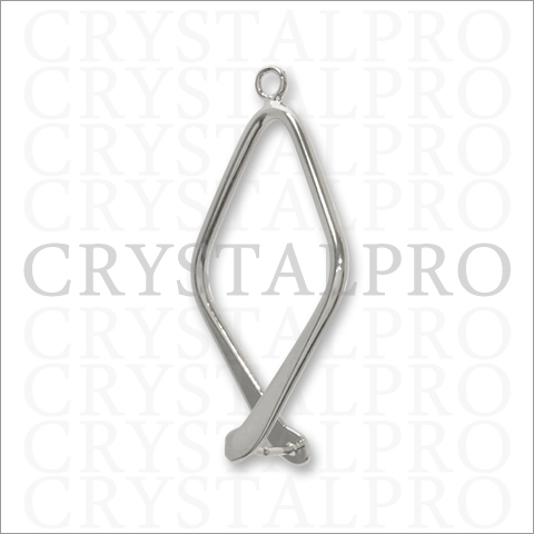 デザインAカン石座付 フラワー ロジウムカラー 約H11xW9mm 1ヶ