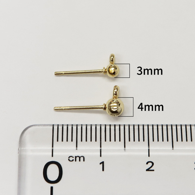 メタルボール 横カン付ピアス