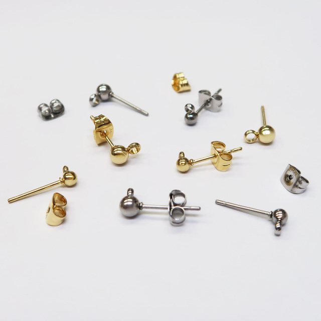 メタルボール 横カン付ピアス