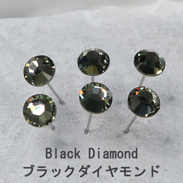 【新品】双子カメリア ボールピン　ブラック クリスタル スワロ クリスタルピン 単色12本入