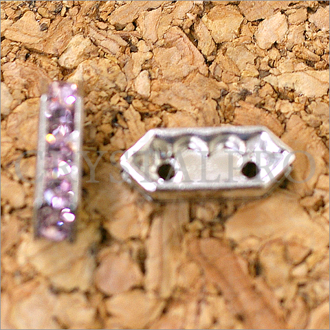 スワロフスキー・ロンデル　ライトアメジスト/シルバー