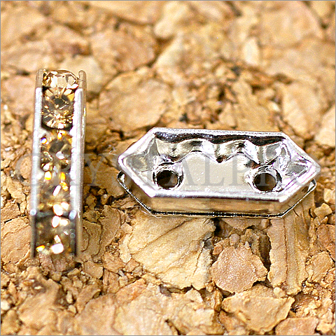 スワロフスキー・ロンデル　ライトコロラドトパーズ/シルバー