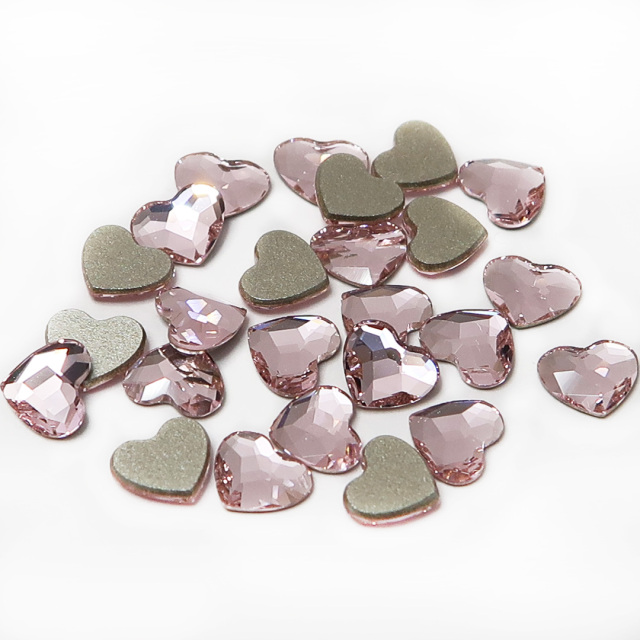 再入荷】スワロフスキー #2808 Heart Flat Back ロザリン 6mm 4ヶ