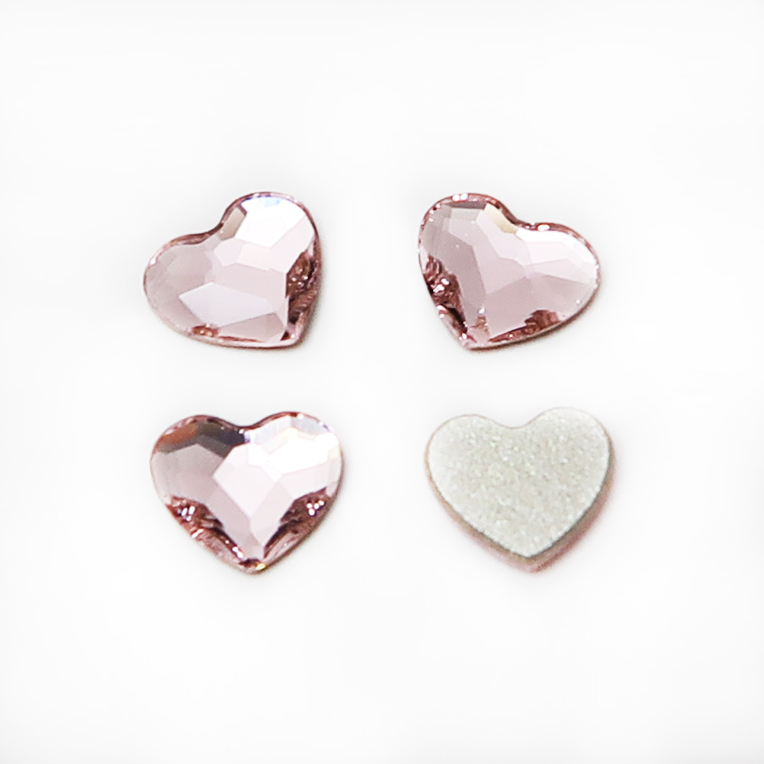 再入荷】スワロフスキー #2808 Heart Flat Back ロザリン 6mm 4ヶ