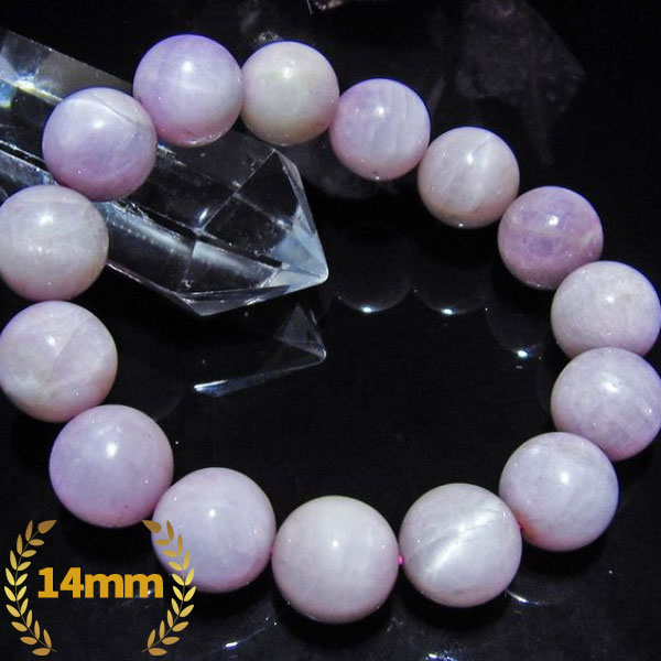 画像現物/キャッツアイクンツァイト ブレスレット 14mm  kunzite [H124-262]