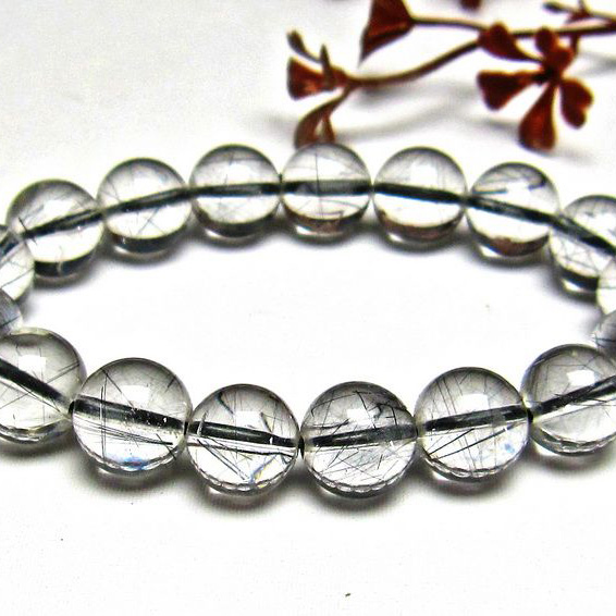 ブラックルチルクォーツ ブレスレット 11mm [H131-122]