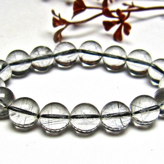 ブラックルチルクォーツ ブレスレット 11mm [H131-125]