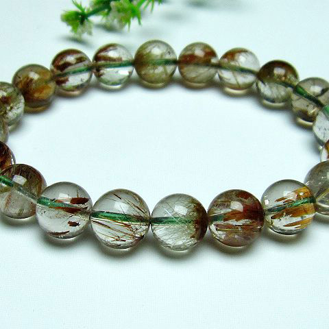 グリーンエピドート 緑簾石 ブレスレット 10mm [H133-1]