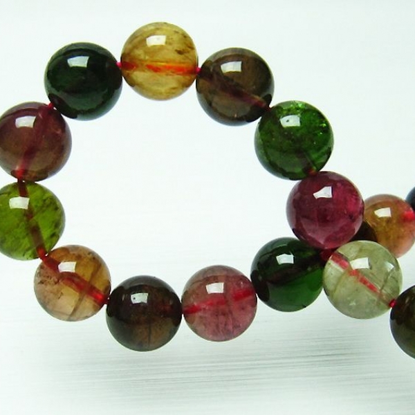 ミックスカラートルマリン ブレスレット 9mm  [H144-49]