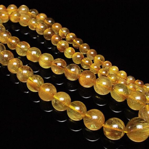 ゴールドタイチンルチル ネックレス 11mm [H213-14]