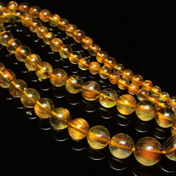 ゴールドタイチンルチル ネックレス 5mm [H213-24]