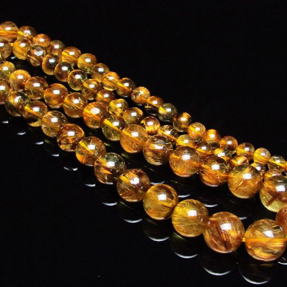 ゴールドタイチンルチル ネックレス 5mm [H213-39]