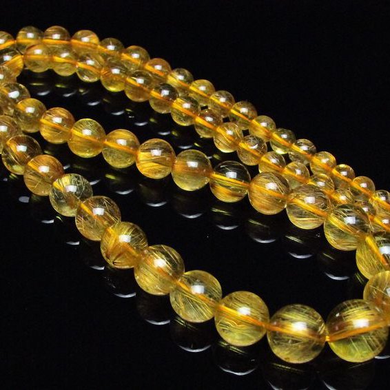 ゴールドタイチンルチル ネックレス 11mm [H213-46]