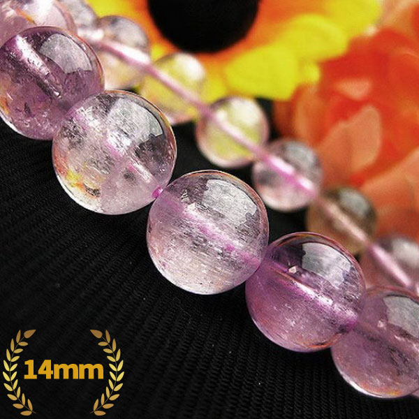 画像現物/クンツァイト ブレスレット 14mm  kunzite [K1-1341]