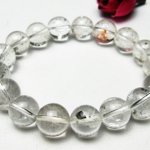 パイライト入り 水晶 ブレスレット 11mm  [K1-1602]