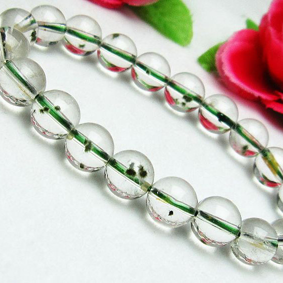 ホランダイト入り 水晶 ブレスレット 8mm [K1-2293]