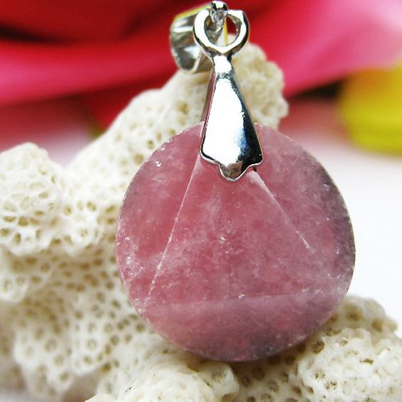 インカローズ ロードクロサイト 大衛星 ペンダント [K1-603]