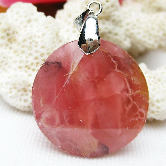 インカローズ ロードクロサイト 大衛星 ペンダント [K1-619]