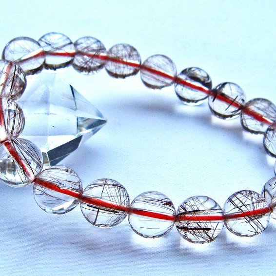 赤プラチナルチル ブレスレット 11mm [k106-36]