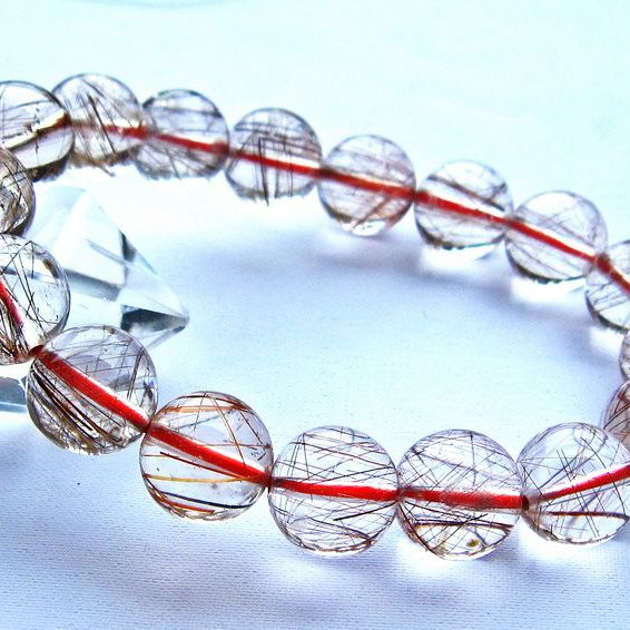 赤プラチナルチル ブレスレット 12mm [k106-54]