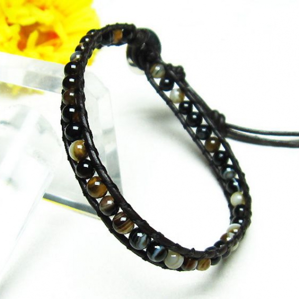 アゲート3重ブレスレットネックレス兼用可4mm