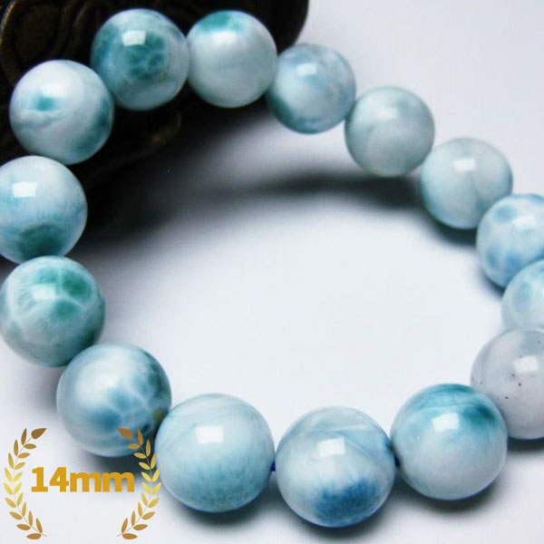 ☆愛と平和の石☆人間関係を円滑にする☆ ラリマー ブレスレット 14mm [L2-1865]