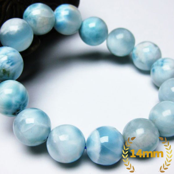 ☆愛と平和の石☆人間関係を円滑にする☆ ラリマー ブレスレット 14mm [L2-1866]