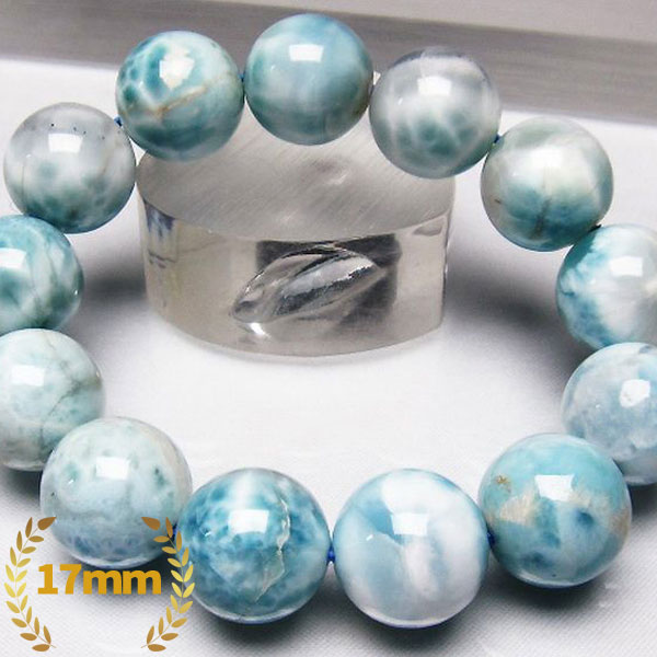 ☆愛と平和の石☆コミュニケーション能力を高める☆ ラリマー ブレスレット 17mm [L2-1925]