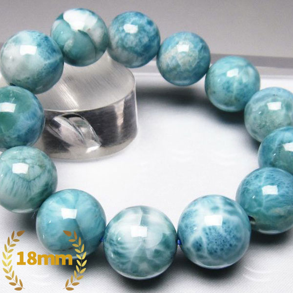 ☆愛と平和の石☆人間関係を円滑にする☆ ラリマー ブレスレット 18mm [L2-2018]