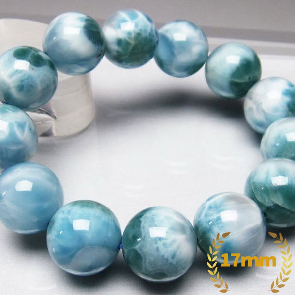 ☆愛と平和の石☆コミュニケーション能力を高める☆ ラリマー ブレスレット 17mm [L2-2069]