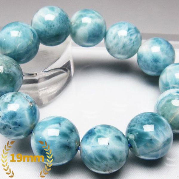 ☆愛と平和の石☆ストレスや困難を軽減し前向きな力を与えてくれる☆ ラリマー ブレスレット 19mm [L2-2071]