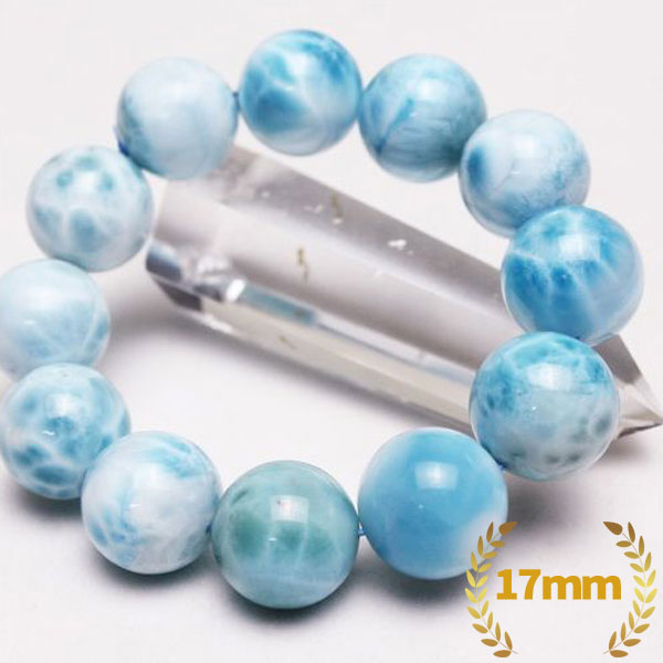 ☆愛と平和の石☆愛情と思いやりに満ちた関係を深める☆ ラリマー ブレスレット 17mm [L2-432]